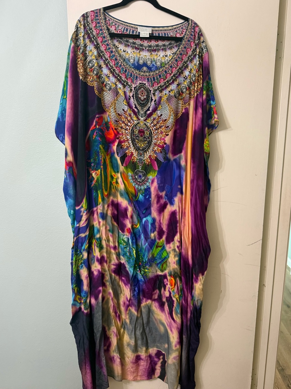Camilla Vibrant Multicolor Embellished Caftan Top - NEW